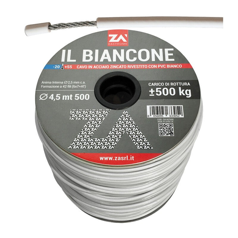 500 x FILO STENDIBIANCHERIA BIANCONE ACC ZIN D 4,5 MM