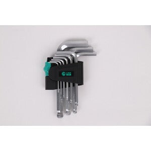 6 x C SET 9 CHIAVI ESAGONALI TESTA SFERICA CRV STD