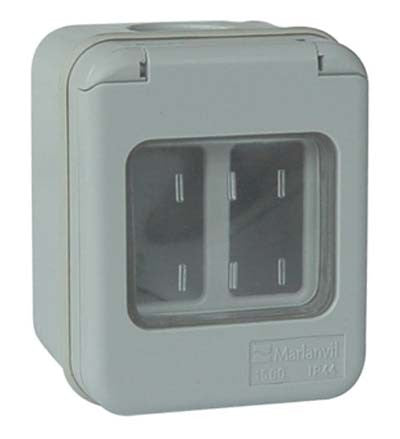 6 x INVOLUCRO A PARETE + PORTELLA IP44 MARLANVIL