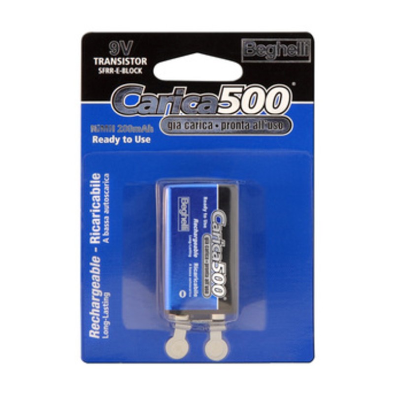 8 x BEGHELLI BATTERIA RICAR 9V 200MAH BL 1 8853