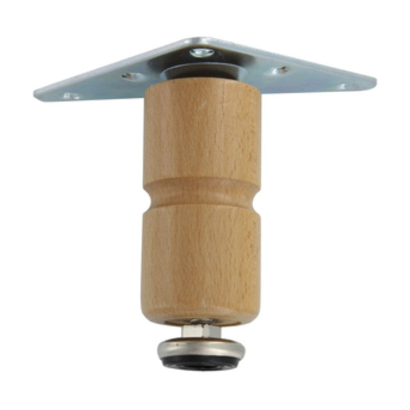 8 x PIEDINO LEGNO PIASTRA MOBILE 100 MM CHIARO*