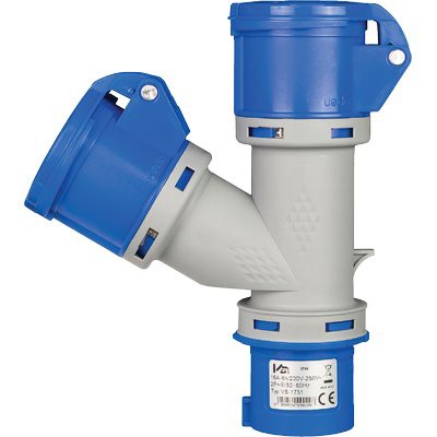 ADATTATORE DOPPIO SPINA BLU-PRESA BLU 1751 VB