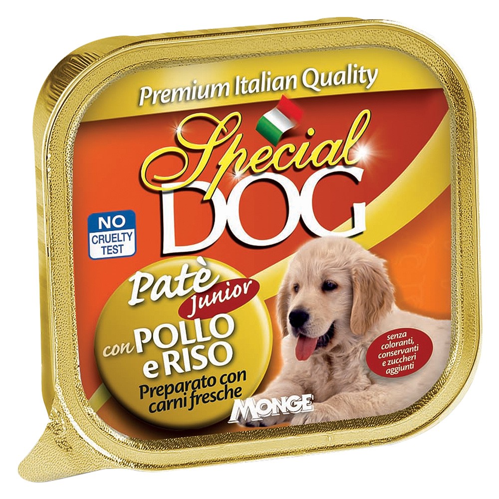 ALIMENTO PER CANI 'PATE SPECIAL DOG JUNIOR' pollo e riso - gr 150