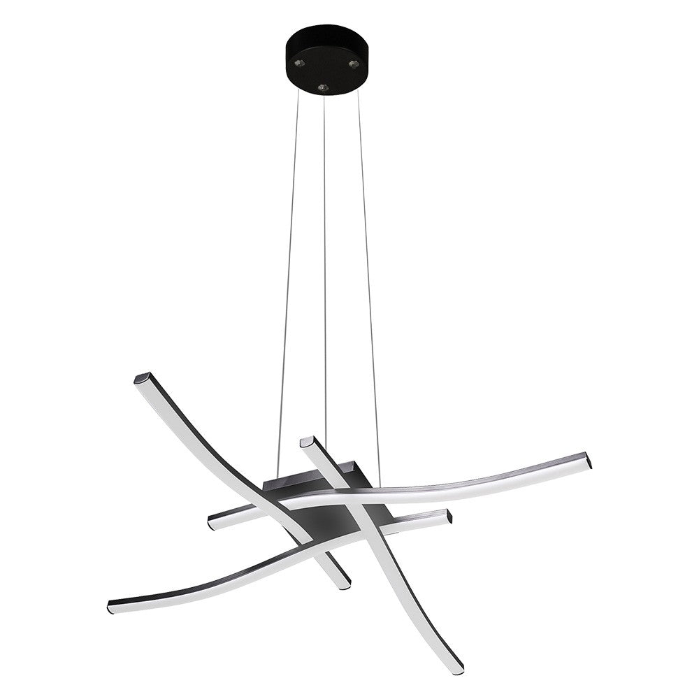 APPLIQUE A SOSPENSIONE LED SERIE 'TRATTI' 35W - 3150LM - col. nero