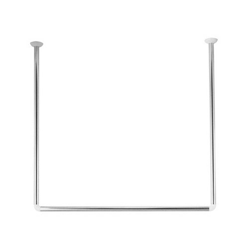 BASTONE PER TENDA DOCCIA 3 LATI IN ACCIAIO INOX Misura: Acciaio Inox 80x80x80 cm