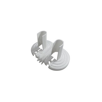 BORCHIA DOPPIA IN MATERIALE PLASTICO UNIVERSALE BIANCA Misura: Diam. 10-22 mm