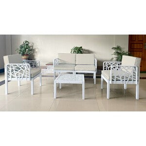 C SET 4 PZ SALOTTO C/DIVANO 2P BIANCO GARDENJOY