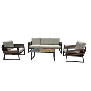 C SET 4 PZ SALOTTO C/DIVANO 3P ALU SUNNY GRIGIO