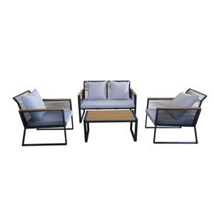 C SET 4 PZ SALOTTO GORDES NERO