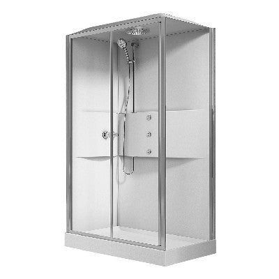 CABINA DOCCIA MULTIFUNZIONE APERTURA 1 ANTA SCORREVOLE 1 FISSA MEDIA 2 Misura: cm 80x120