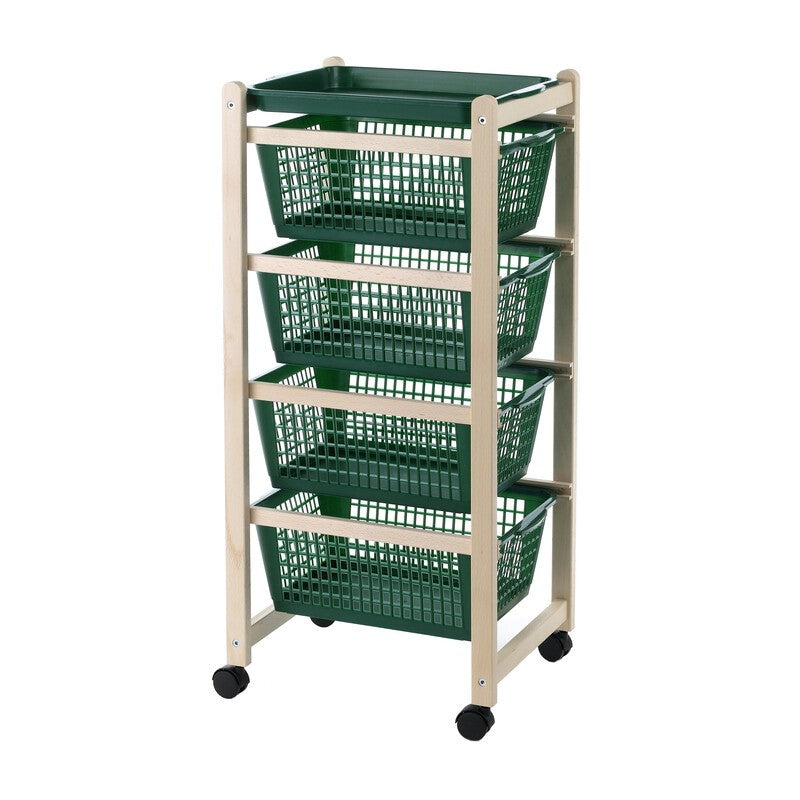 CARRELLO SALVASPAZIO 4 CESTI 36X30X82CM NATURALE