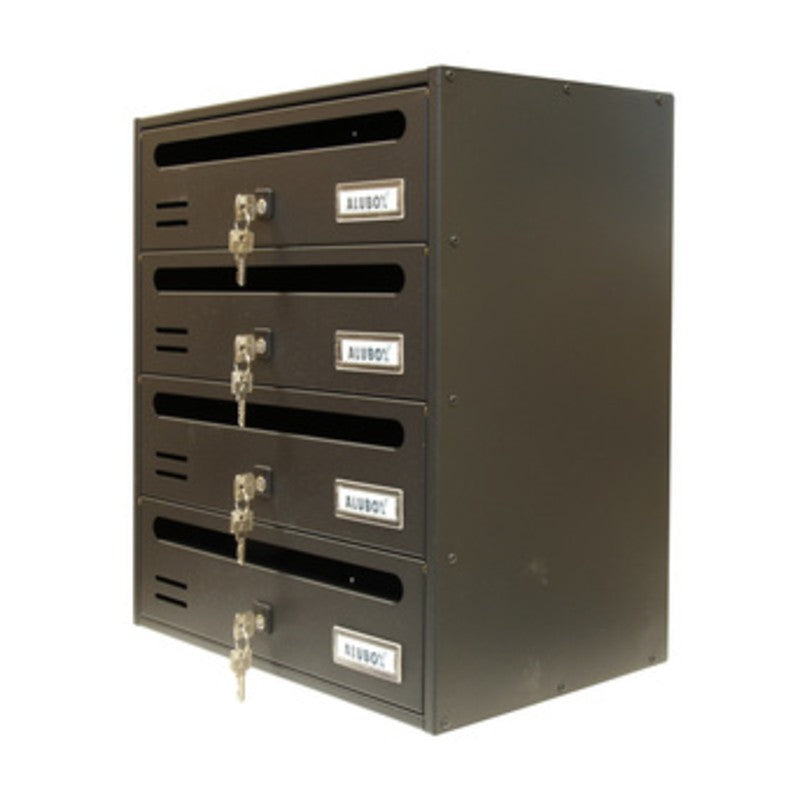 CASSETTA POSTALE ALUBOX CUBO/R 4 38,5X25X43 GR GHISA