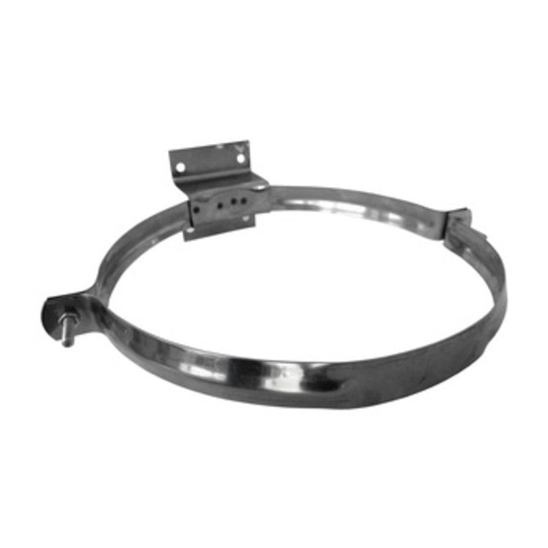 COLLARE INOX C/STAFFA P/TUBO STUFA 25CM ECO