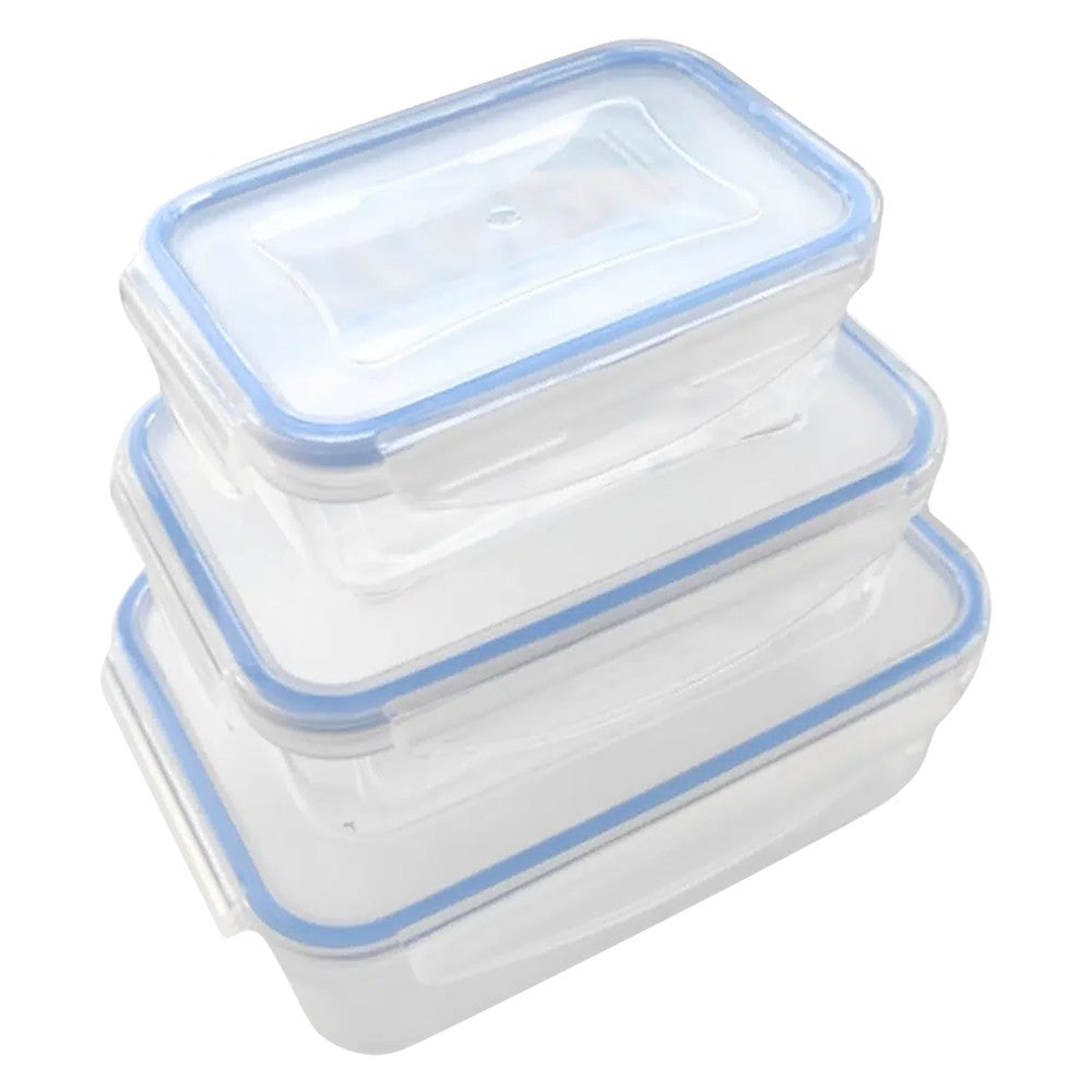 CONTENITORE RETTANGOLARE IN PLASTICA SET 'SUPERLOCK' kit 3 pezzi - lt 0,5 / 1,0 / 1,5
