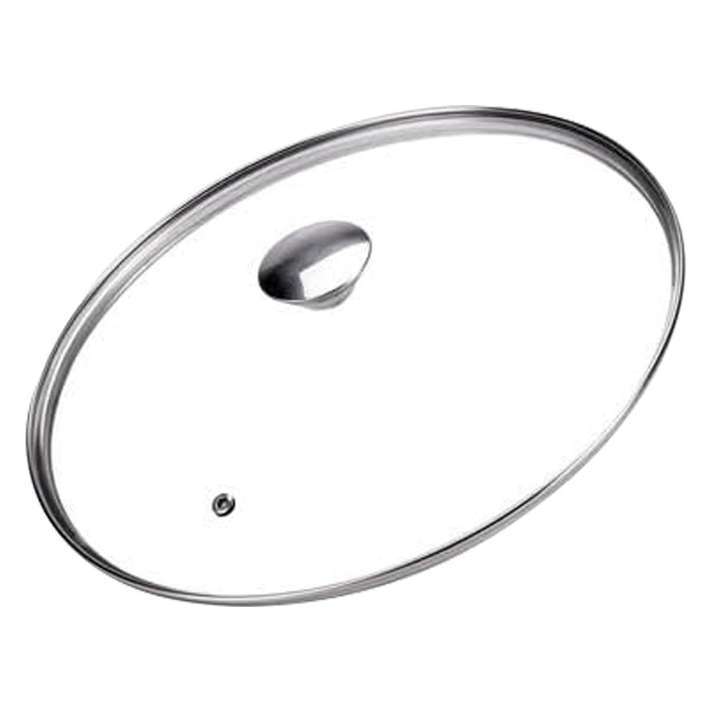COPERCHIO VETRO E ACCIAIO ‘ALLEGRO INOX’ Ø cm. 28