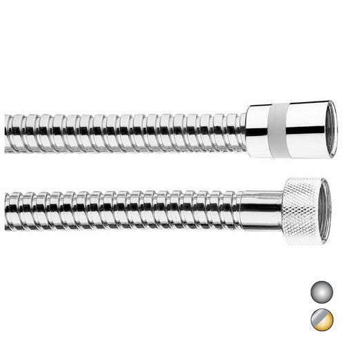 FLESSIBILE DOCCIA IN OTTONE DOPPIA AGGRAFFATURA Misura: cm 150 - Cromo/Oro