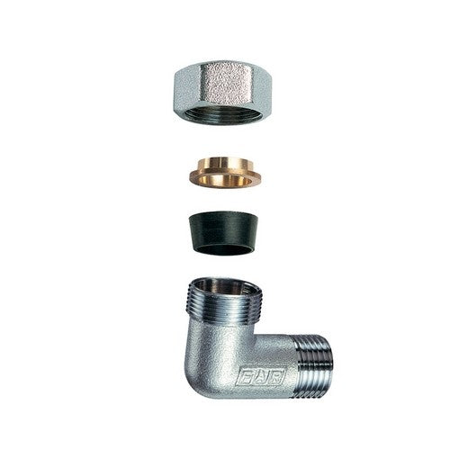 GOMITO MASCHIO CROMATO C/MONOCONO IN GOMMA PER RAME Misura: 3/4" x 22
