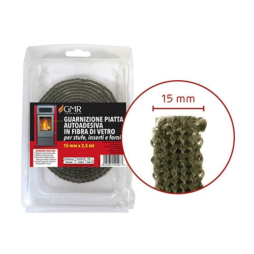 GUARNIZIONE PIATTA AUTOADESIVA PER STUFE Misura: 15 mm