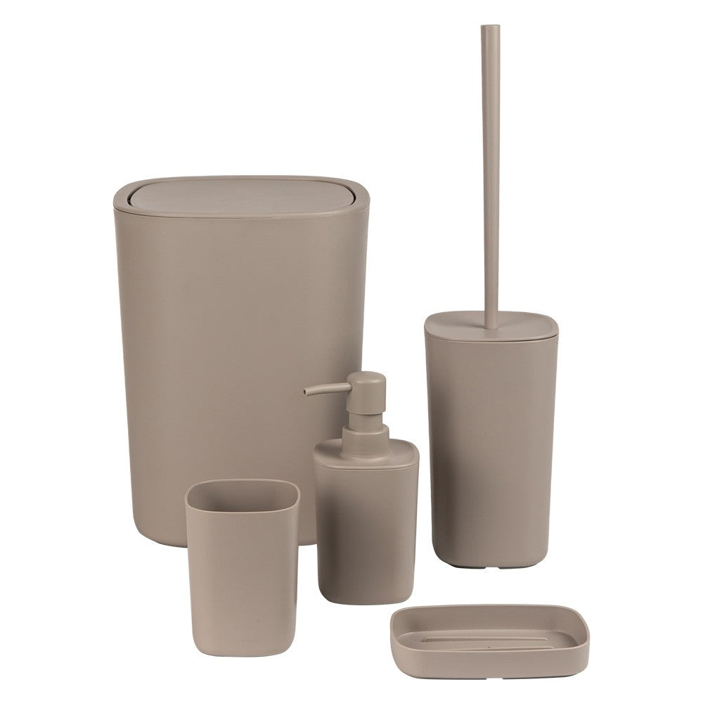 KIT ACCESSORI DA BAGNO 'PODDY' col. tortora