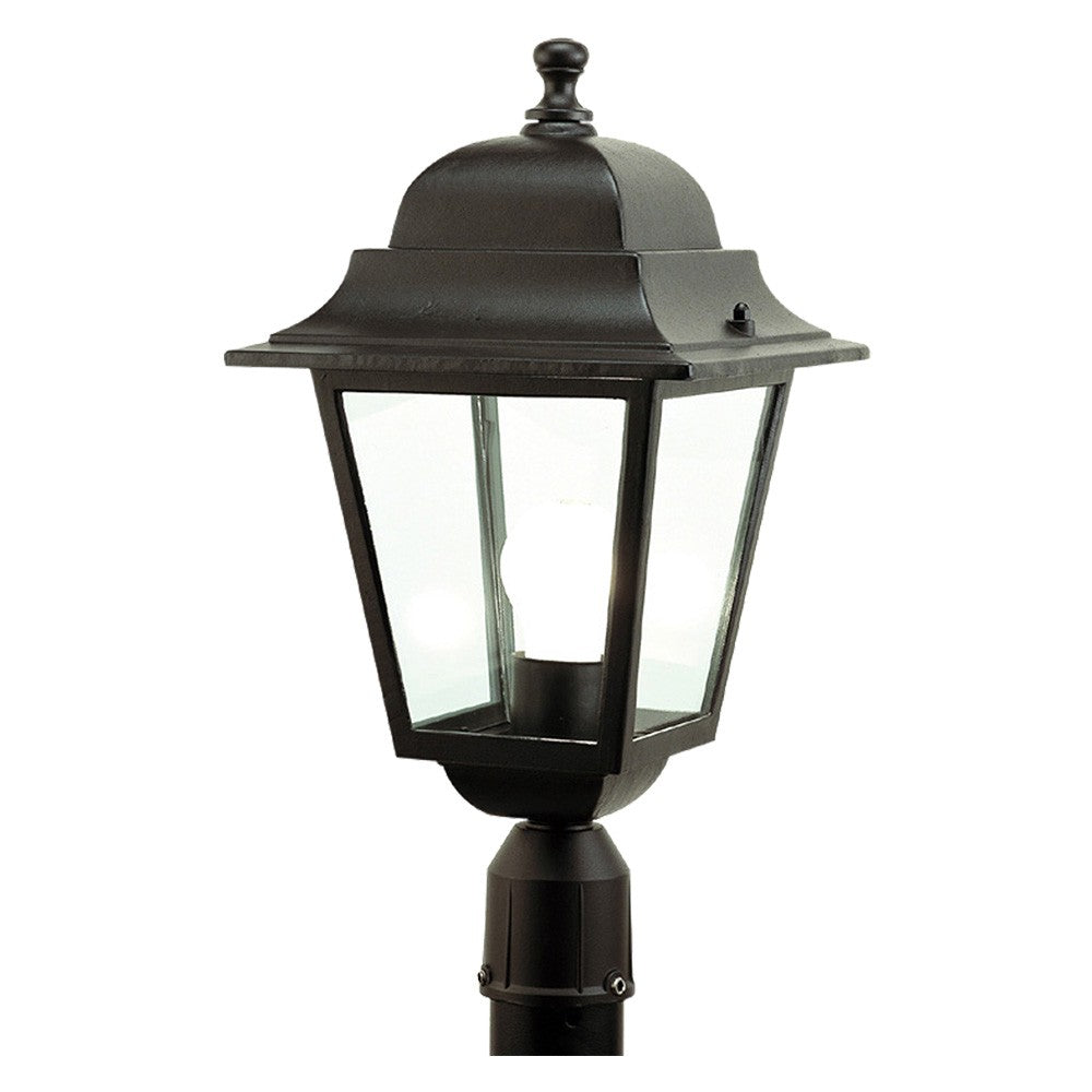LANTERNA TESTA-PALO 'QUADRATA' 100 W - cm 41 x 21 x 6 nero