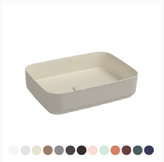 LAVABO D'APPOGGIO RETTANGOLARE INFINITY Verde petrolio Opaco L. 50 cm