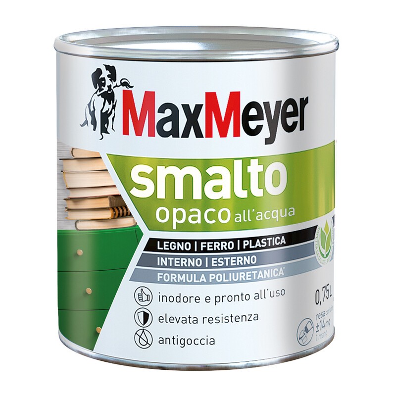 MAX SMALTO ALLACQUA POLIURETANICO OPACO LT.0,750 B/CO PANNA