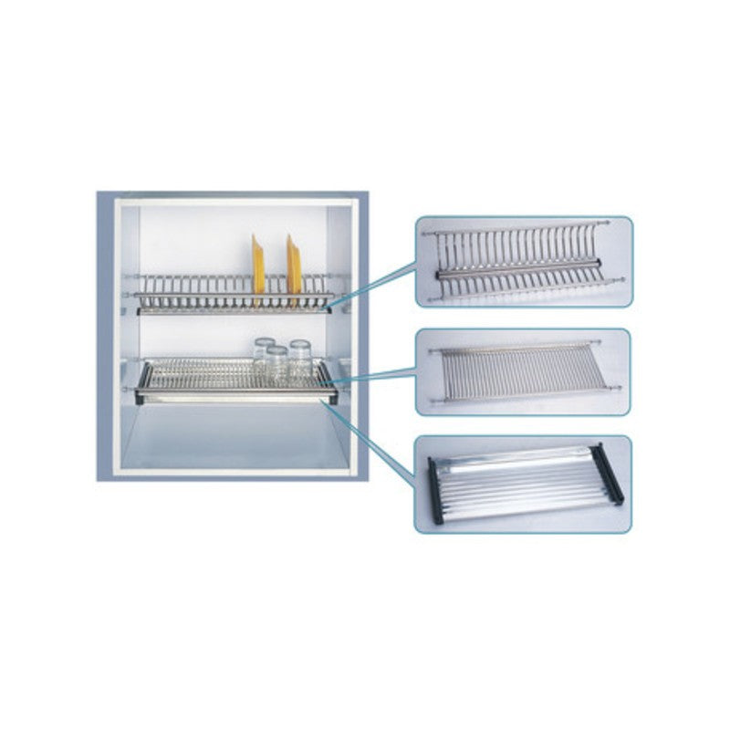 MENSOLA SCOLAPIATTI ACCIAIO INOX C/VASCH 86 CM