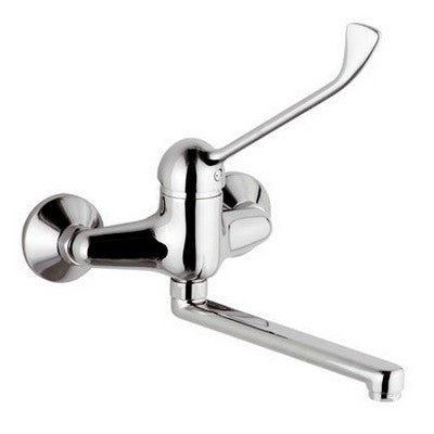 MISCELATORE MONOCOMANDO LAVELLO A MURO CON LEVA CLINICA EPIC Misura: Cromo