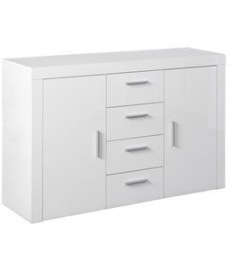 MOBILE 2 ANTE + 4 CASSETTI 134X40XH86 CM LACC. BIAN