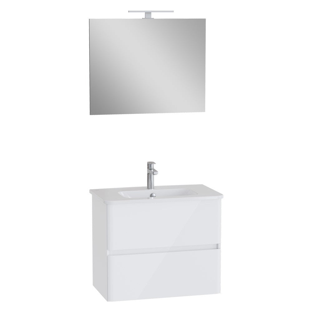 MOBILE BAGNO 'MIA ROUND PLUS' base cm. 75 x 44,5 x 62,5 - bianco lucido