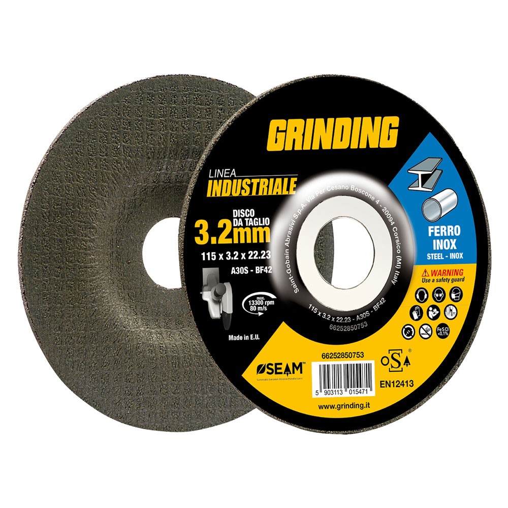 MOLA ABRASIVA PER FERRO 'GRINDING LINEA INDUSTRIALE' ø 115 x 3,2