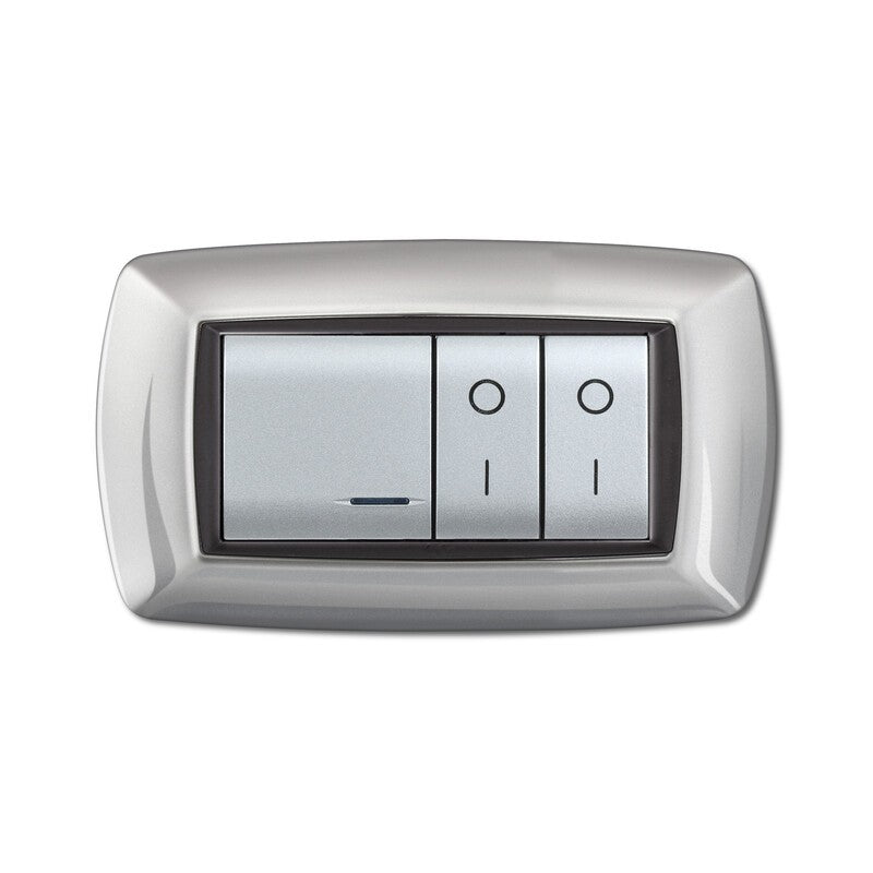 PLACCA LIFE LIVING PLAST ALLUMINIO CHIARO 4P