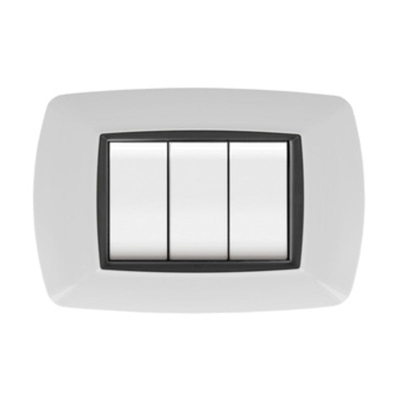 PLACCA LIFE LIVING PLAST BIANCO 4P CORNICE NERO