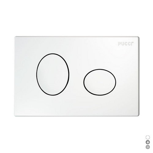 PLACCA PER CASSETTA INCASSO PUCCI ECO 2 PULSANTI ELLISSE MOD.2014 Misura: Bianca