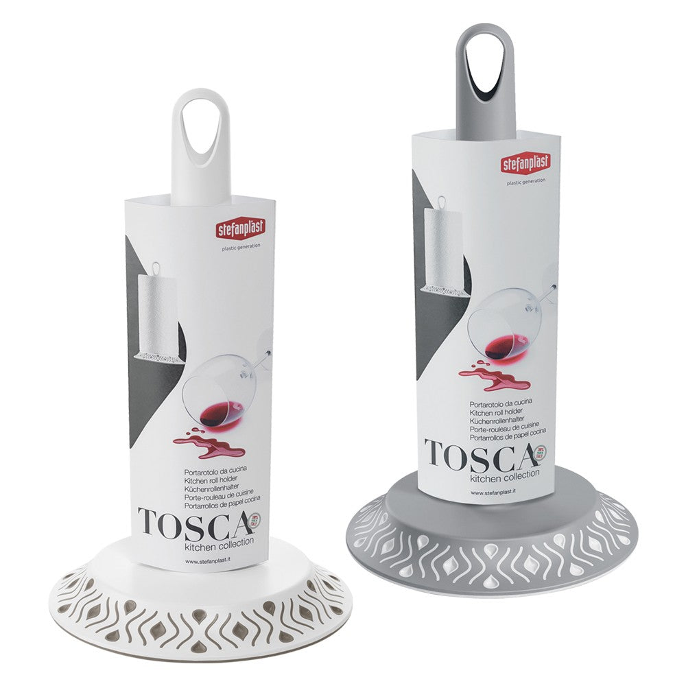 PORTAROTOLO DA CUCINA 'TOSCA' bianco/tortora