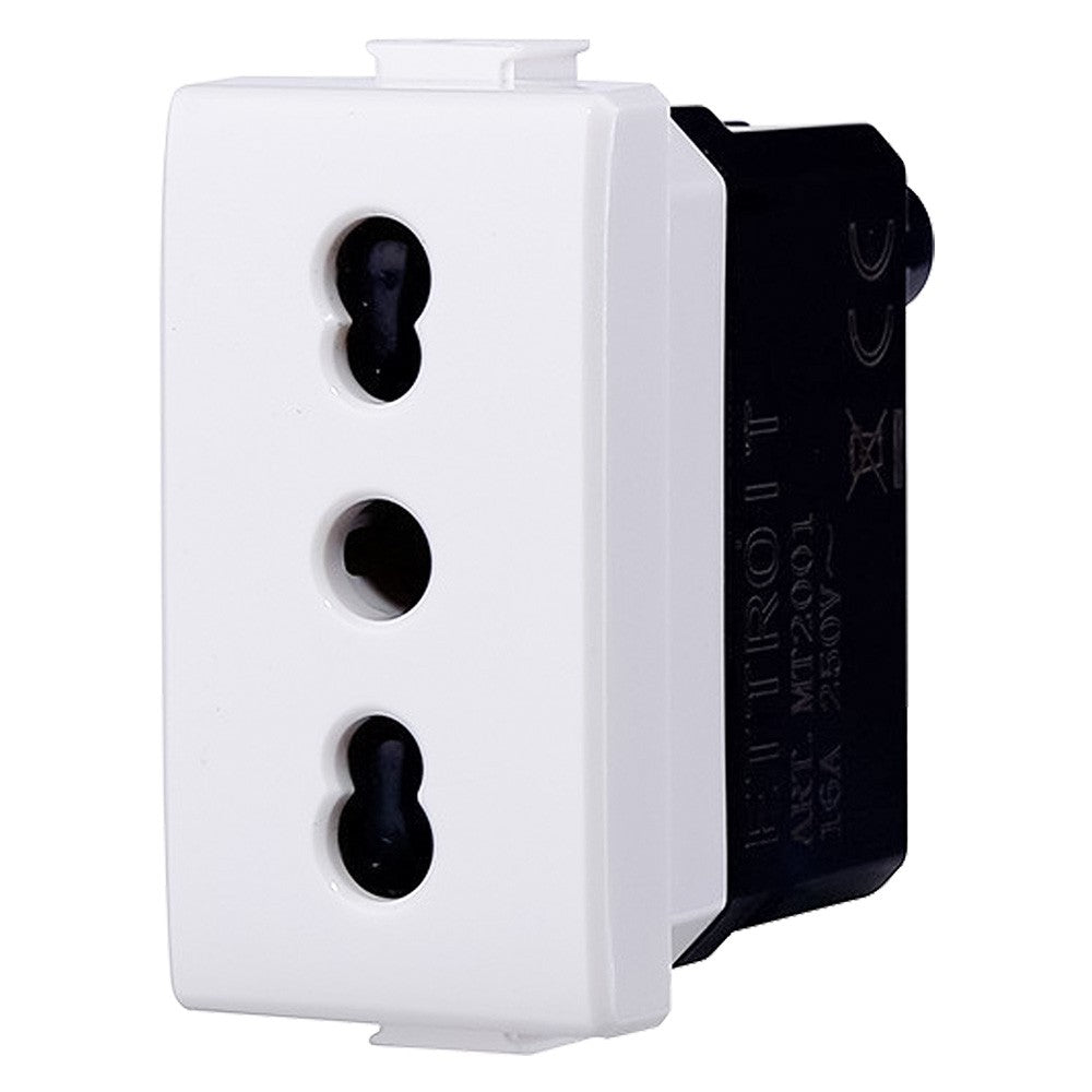 PRESA BIVALENTE serie 'SOLAR' - mod. 2+T 16A
