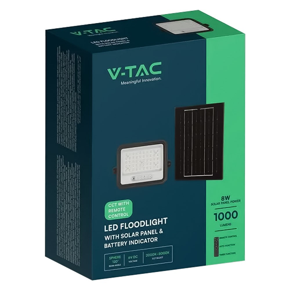 PROIETTORE A LED 'CCT' CON PANNELLO SOLARE 100W / 1000 lumen