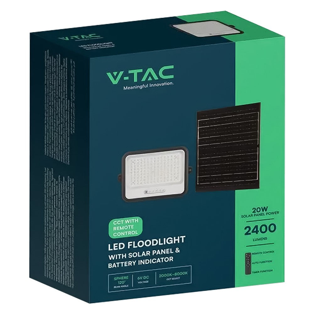 PROIETTORE A LED 'CCT' CON PANNELLO SOLARE 300W / 2400 lumen