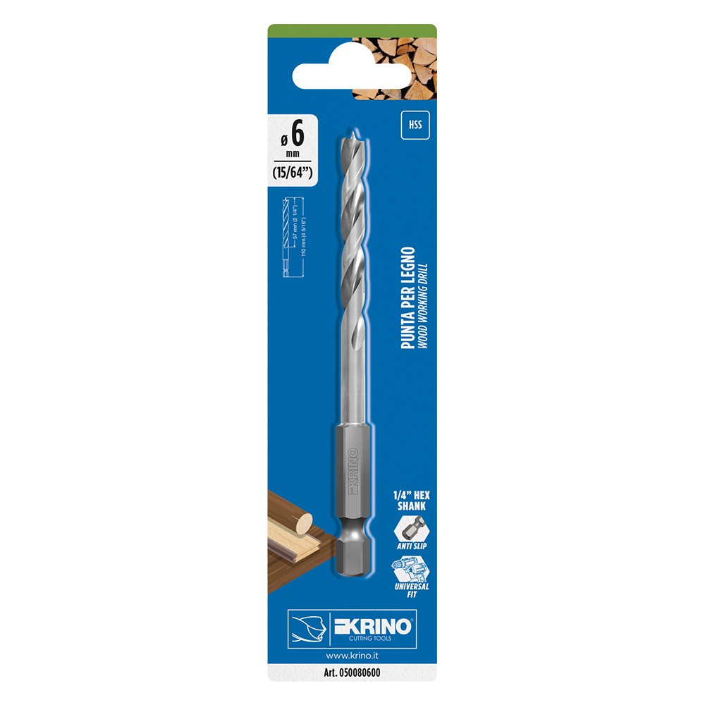 PUNTA RETTIFICATA PER LEGNO Ø 6 x L.110 mm - cf. da 1 pezzo