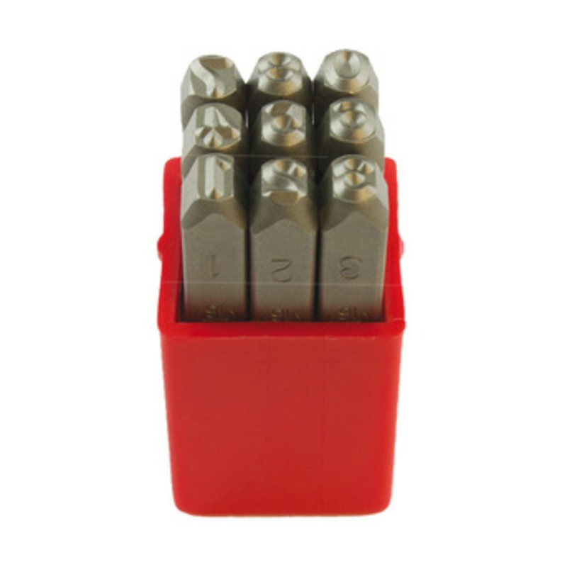 PUNZONI IN ACCIAIO SERIE 9 NUMERI 8X75 MM