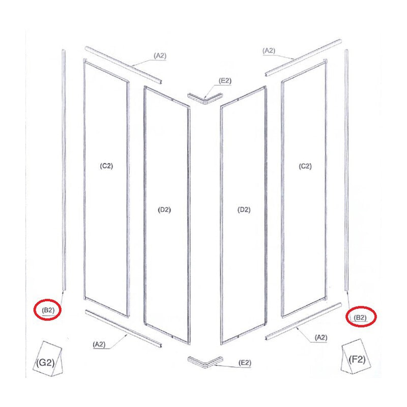 R PROFILO A MURO (B2)X BOX DOCCIA CRILEX GOCCIA 1,6 MM 68-70X78-90 BCO