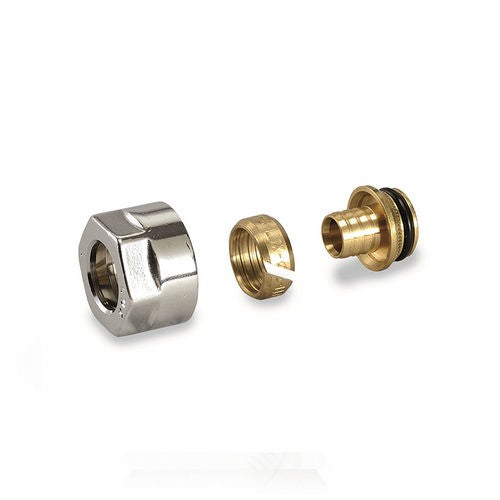 RACCORDO CROMATO PER TUBO RAME FILETTO EUROCONO Misura: D. 12 mm