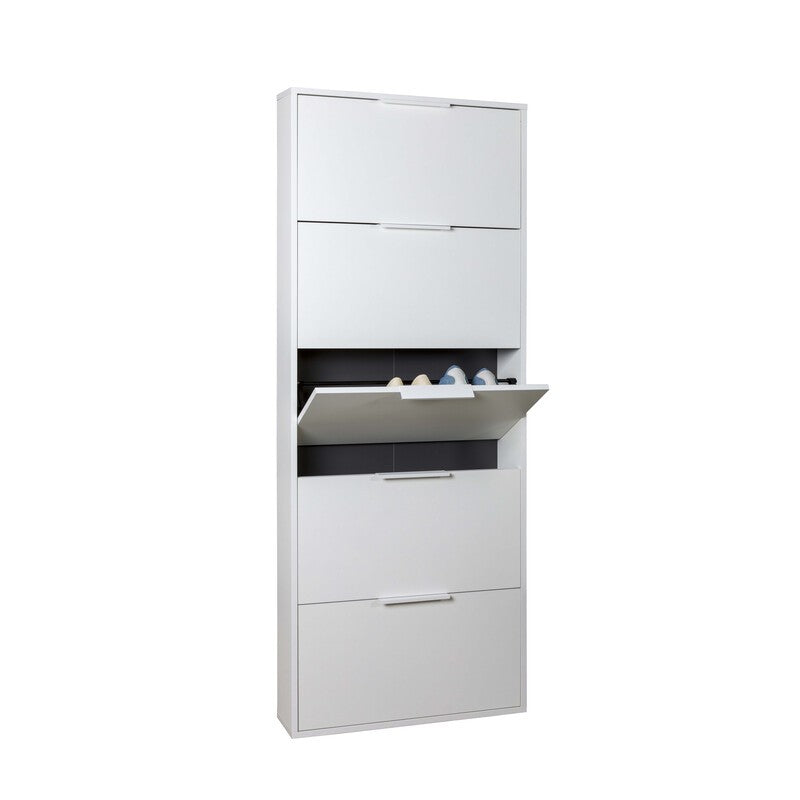 SCARPIERA 5 RIBALTE SLIM CM. 65X15X174 H BIANCO