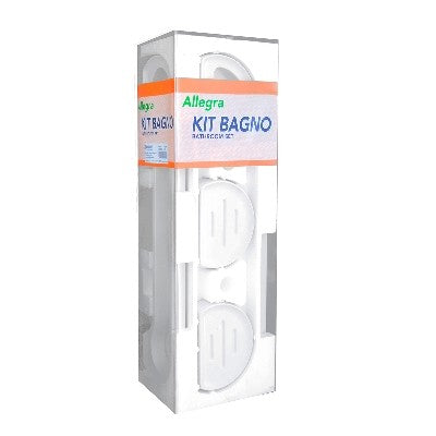 SET ACCESSORI BAGNO 8 PEZZI SERIE ALLEGRA Misura: Bianco