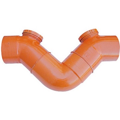 SIFONE ORIZZONTALE 2 TAPPI IN PVC ARANCIO Misura: Diam. 160 - L. 65 cm
