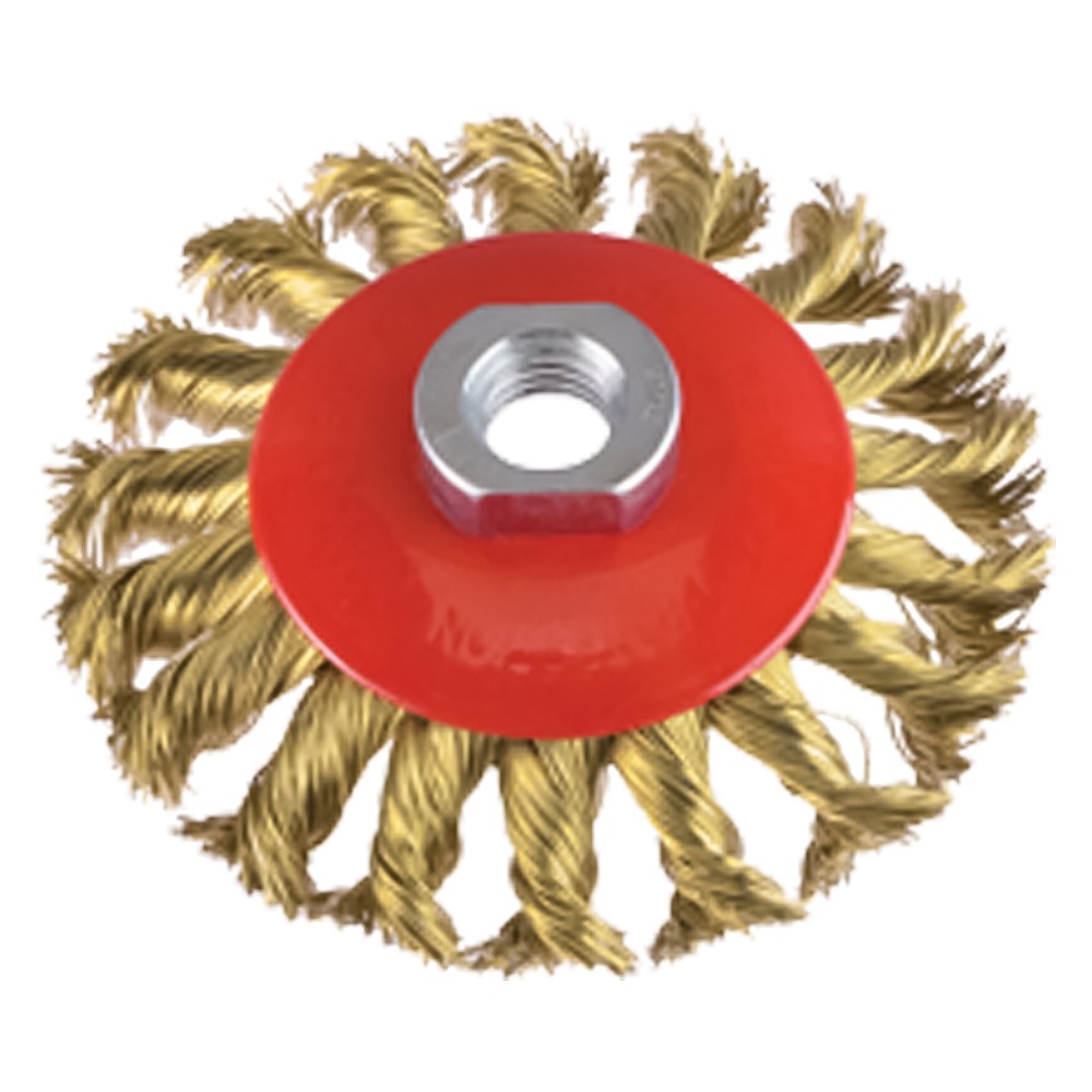 SPAZZOLA CIRCOLARE CONICA Ø mm 120 - foro M 14
