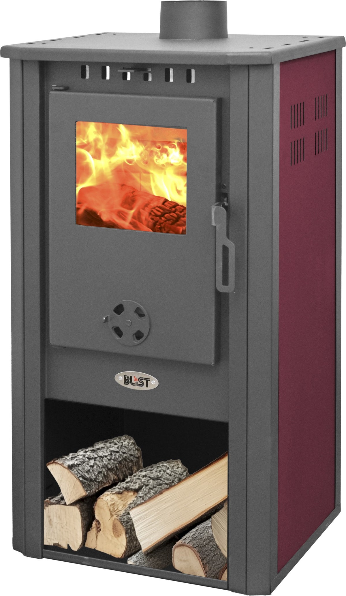 STUFA LEGNA 9 KW ATENE S 4.0 ROSSO V6