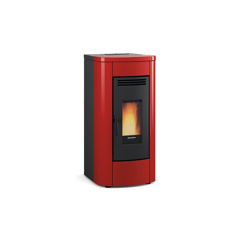 STUFA PELLET CANALIZ 8 KW KLAUDIA PLUS 5.0 BORDEAUX V4