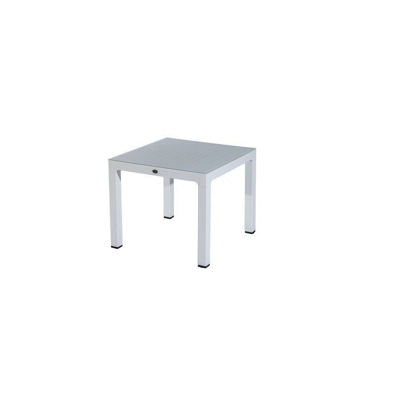 TAVOLO C/VETRO REGNUM 90X90XH75CM BIANCO