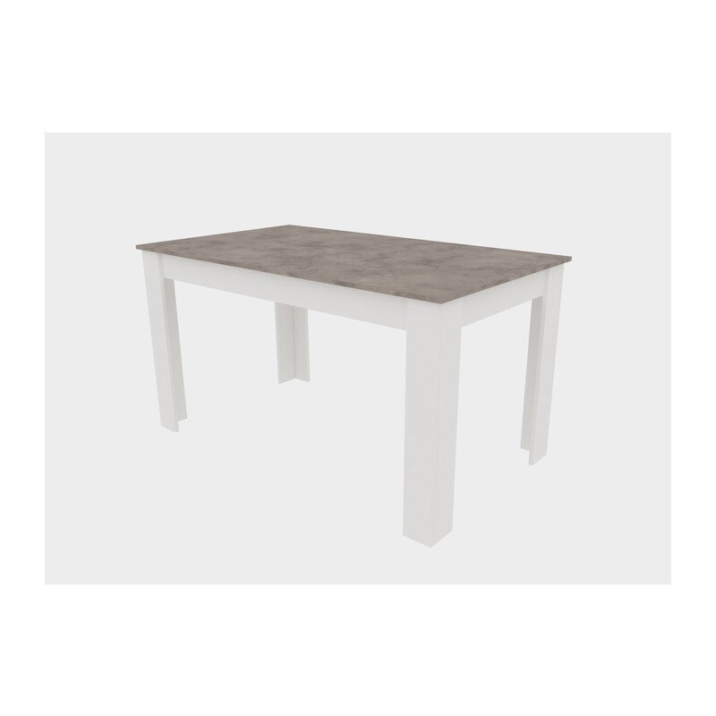 TAVOLO FISSO 138X80XH75CM CEMENTO/BIANCO